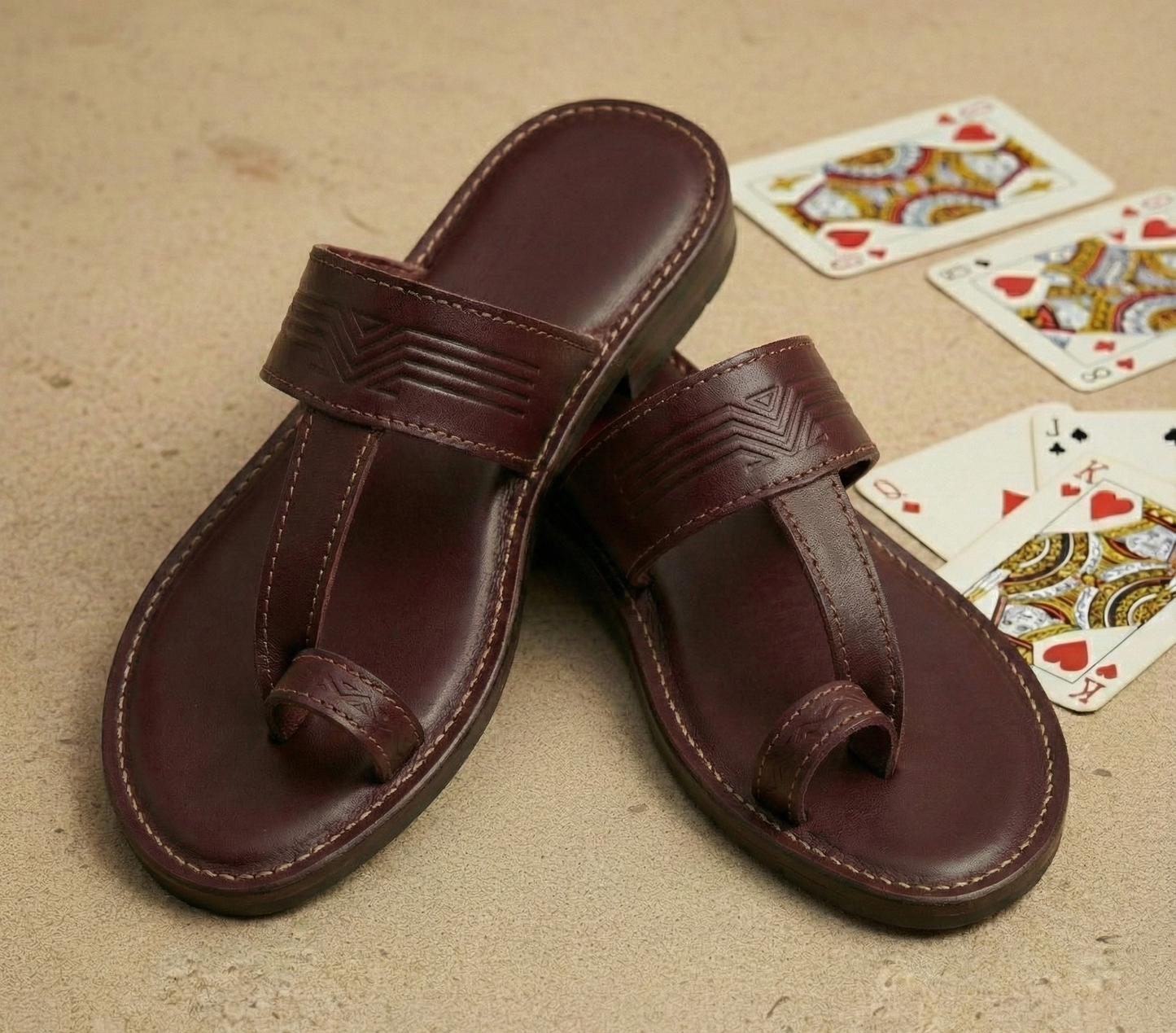 The Royal Flush | Deep Wine Heritage Chappals