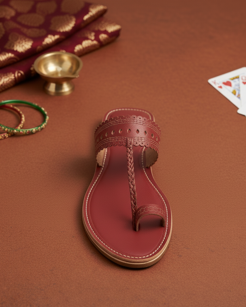 The Queen of Hearts | Red Kolhapuri Chappals